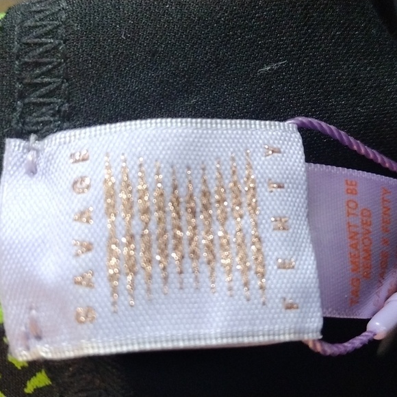 Savage X Fenty Black and Neon Green Leggings - Picture 2 of 5